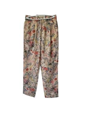 Zara Women straight leg floral pants size xs